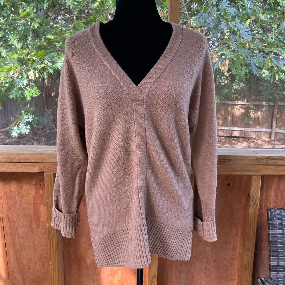 Cynthia Rowley Women's Tan V-Neck Pullover Sweater Size XS